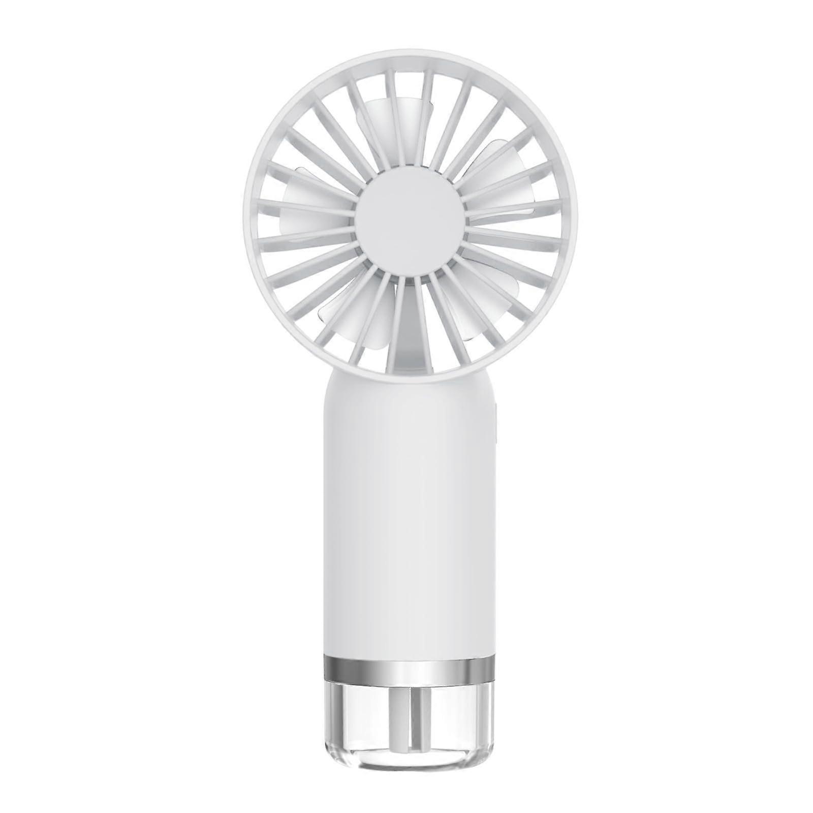 Portable Handheld Spray Cooling Fan with Powerful Airflow, ThreeSpeed, Low Noise, White