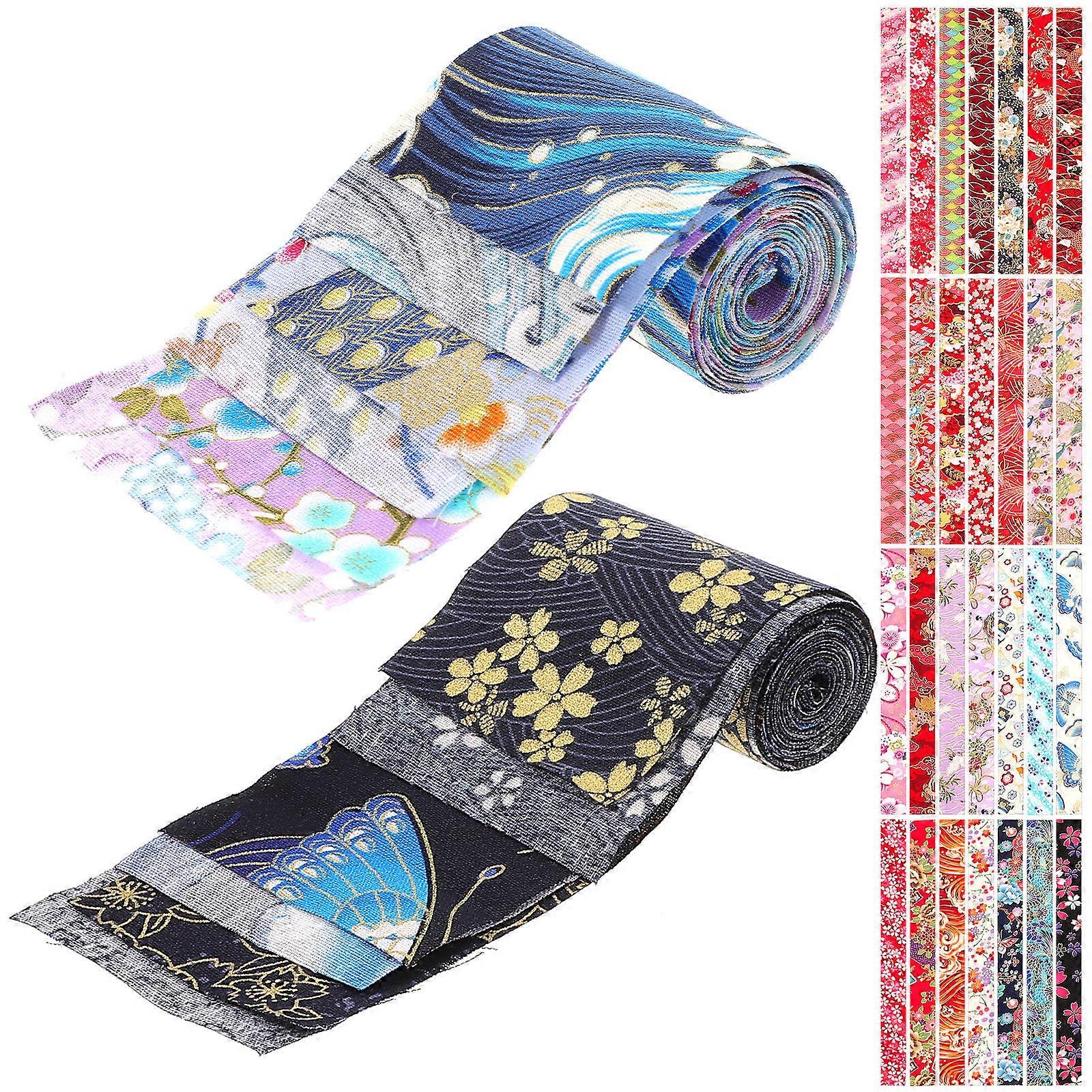 Cotton Fabric Strips Bundle For Crafting And Patchwork Art Assorted Colors 40Pcs