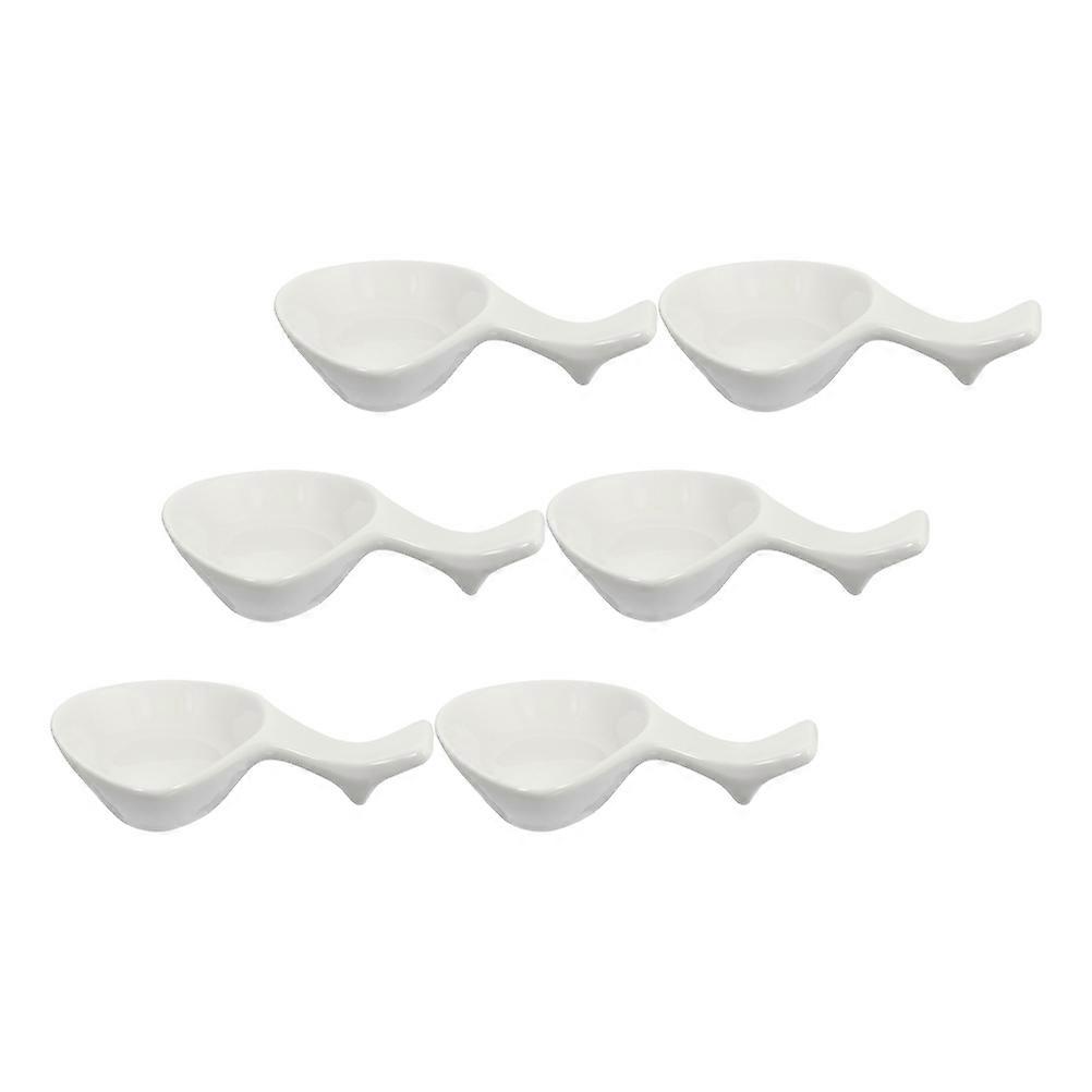 White Ceramic Chopstick Rest Dip Serving Dish for Storage 6Pcs