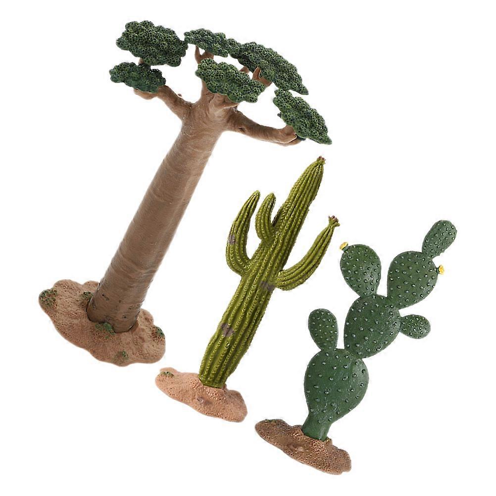 Simulation Tree Model for Decoration 3Pcs Plastic Mini Cactus Set