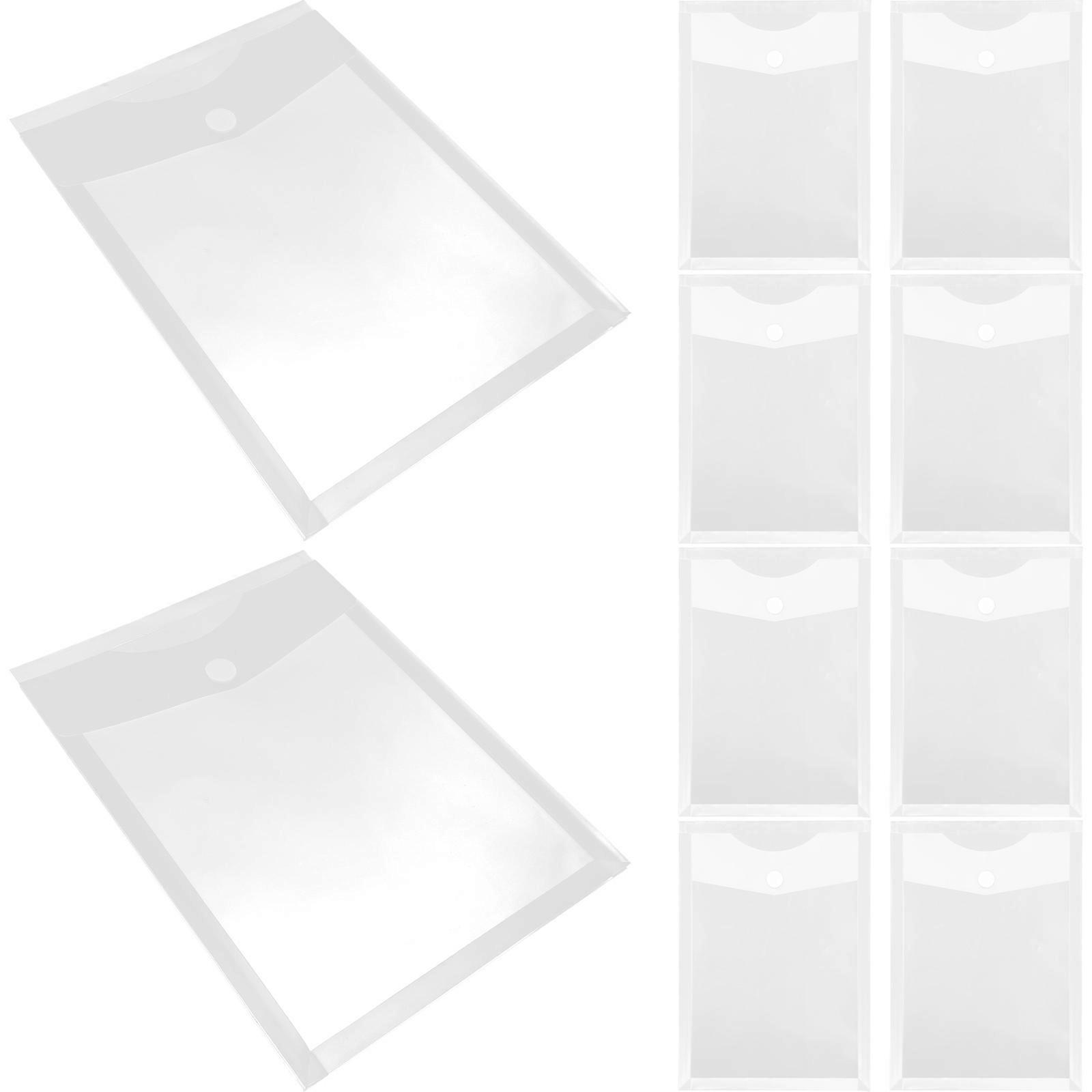 File Storage Bags Clear Document Holders for Office Use 10Pcs White