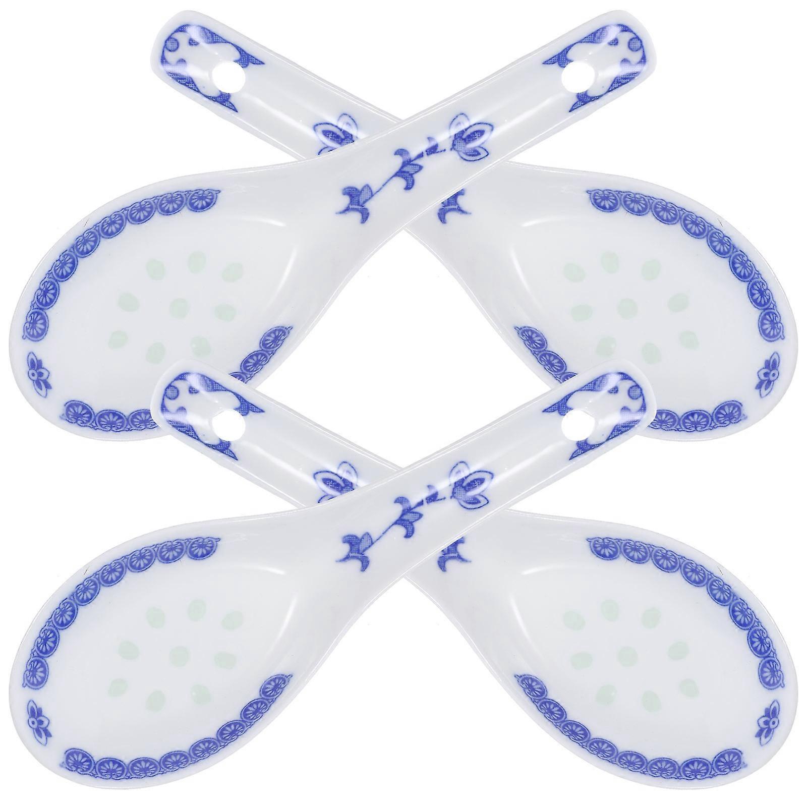 Ceramic Powder Spoons for Kitchen Use 4Pcs Assorted Color Spoons Set