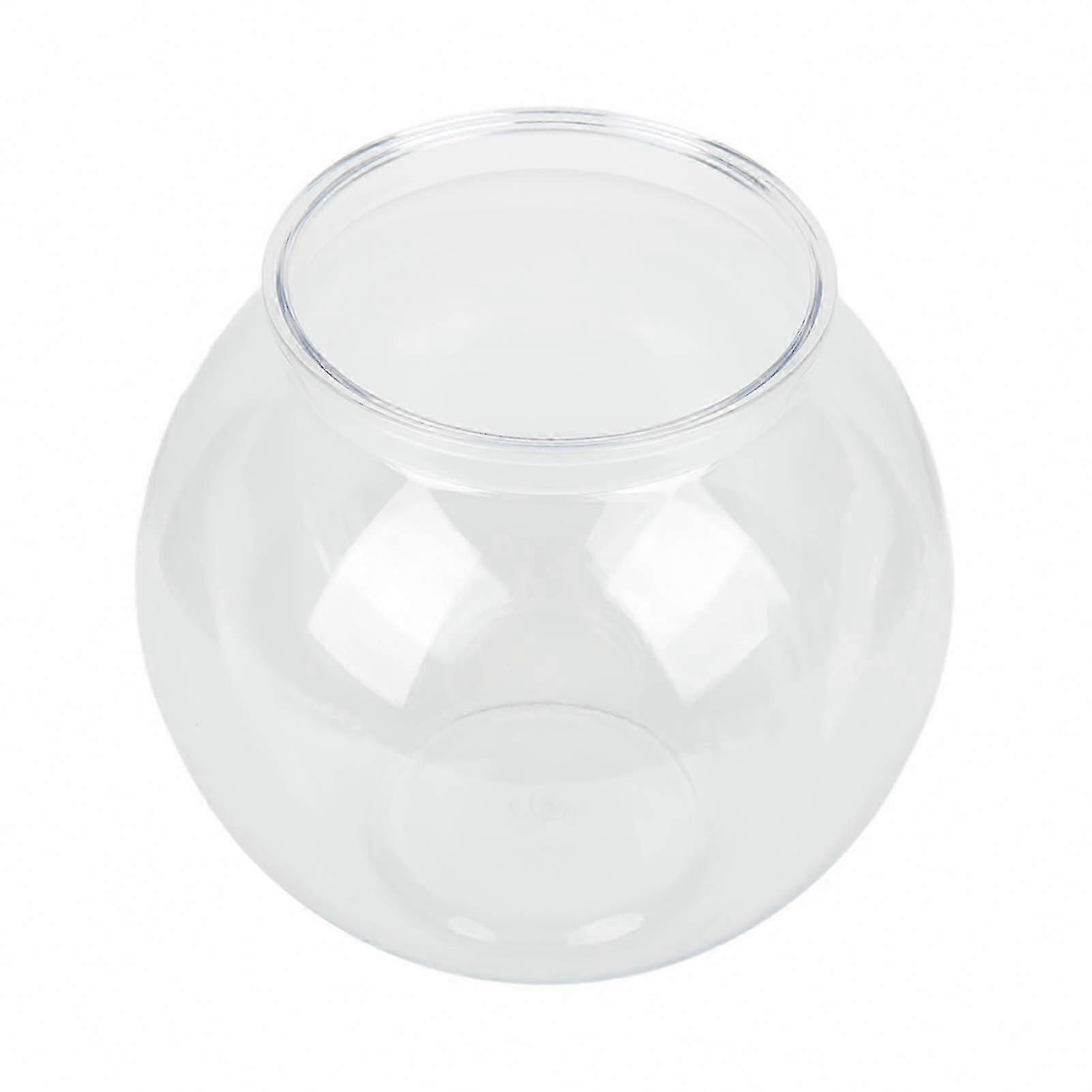 Durable Plastic Round Fish Bowl for Desk or Bookcase Decorations