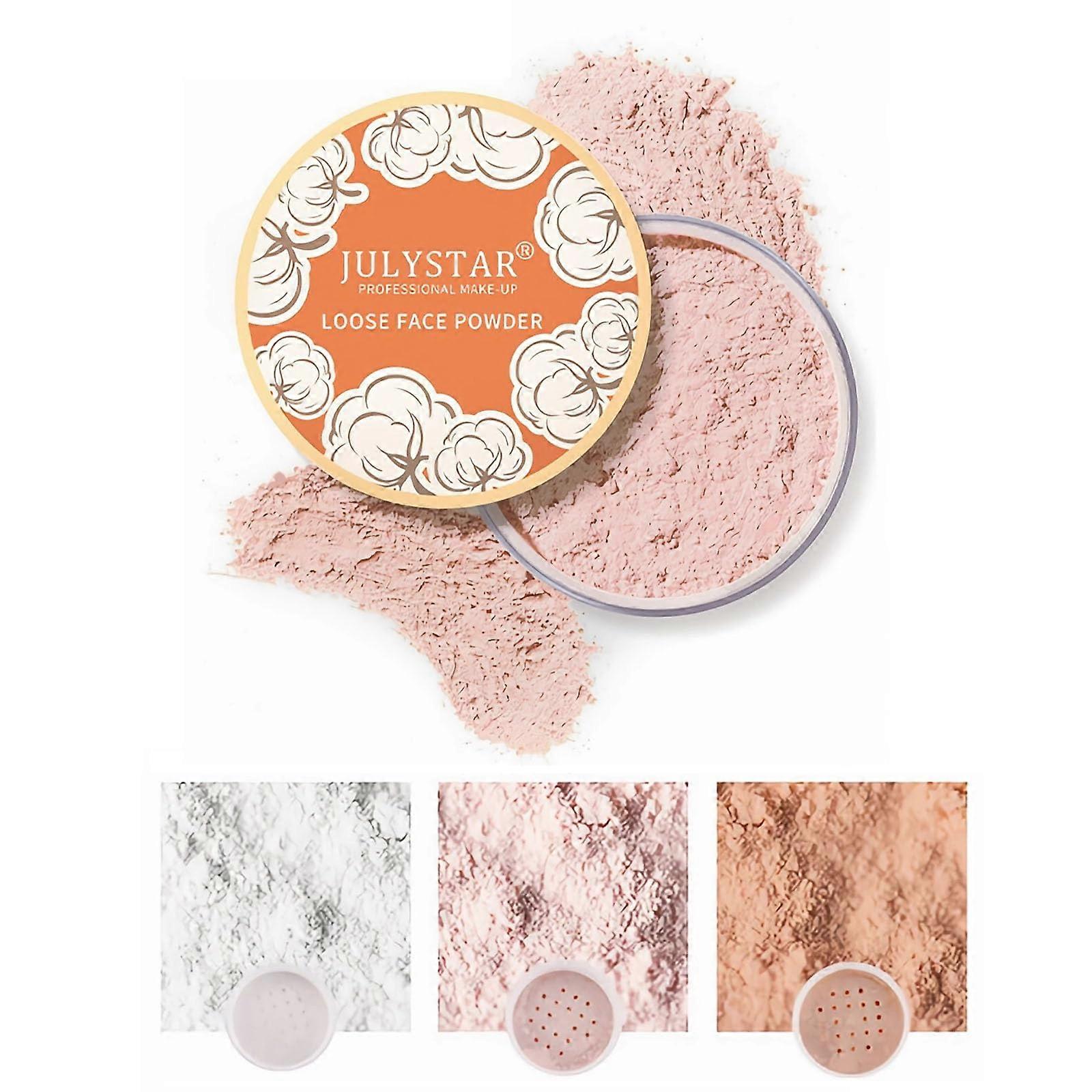 Loose Setting Powder Translucent Pink Complexion Matte Soft Focus LongLasting Oil Control with Puff