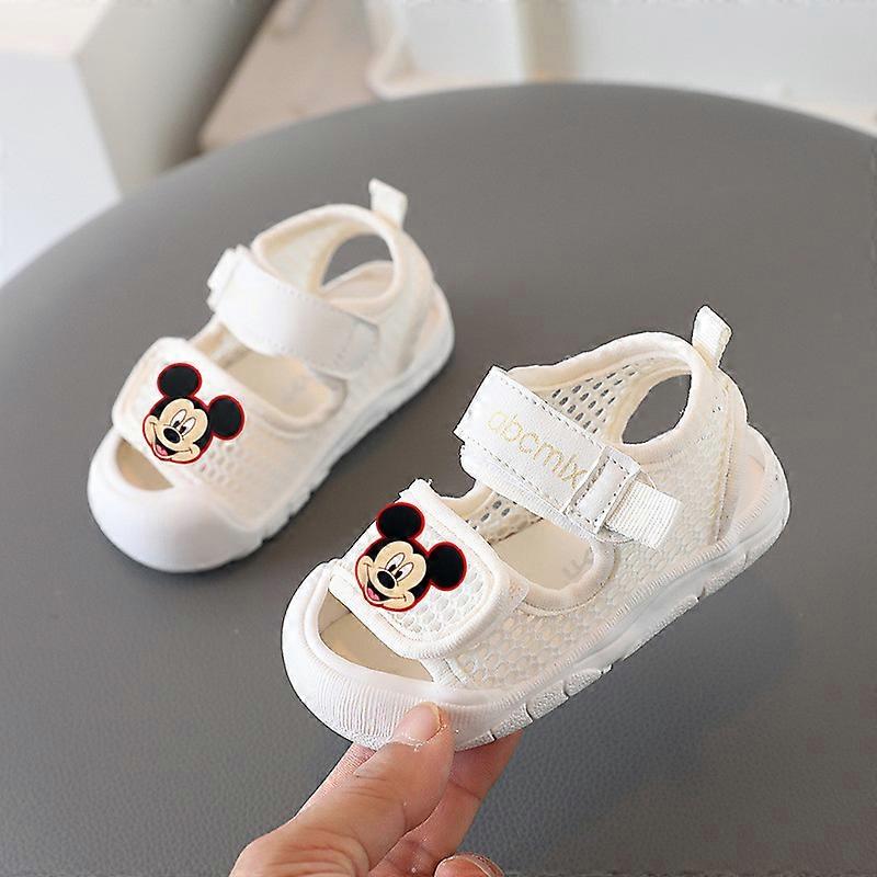 Disney minnie boy Breathable Mesh Sandals  Summer New Baby Girl Slippers Mickey Mouse Beach Shoes Baby Soft-Sole Toddler Shoes
