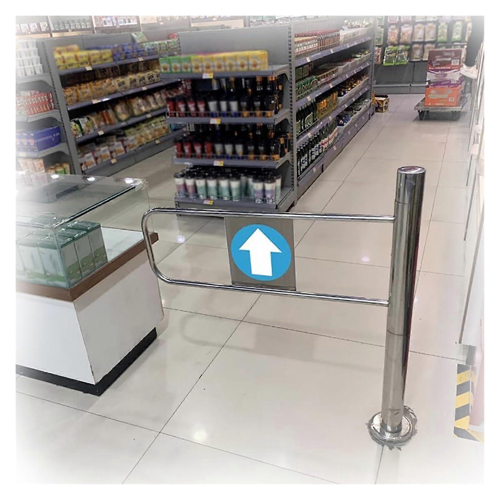 Automatic Closing Swing Gate 100cm Silver One Way Access Barrier for Crowd Control Entrances