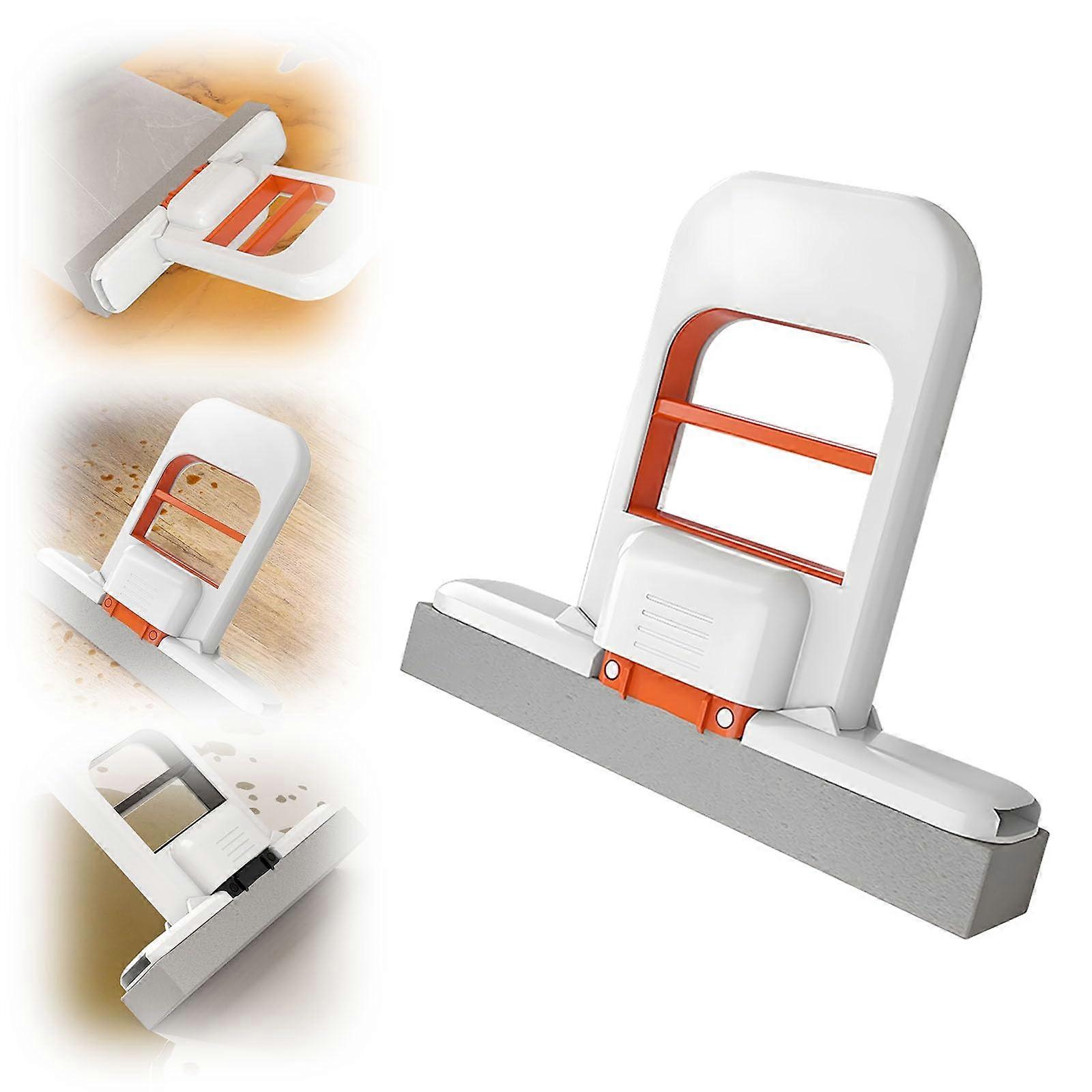 Mini SelfSqueeze Sponge Mop Foldable Compact Design for Kitchen Bathroom Travel Orange 1