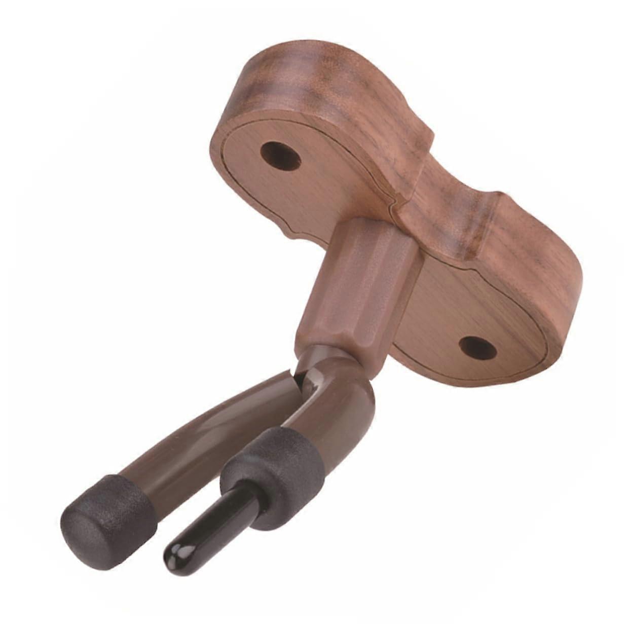 Violin Wall Mount Wooden Holder with Walnut Base for Secure Scratch Home Studio Storage