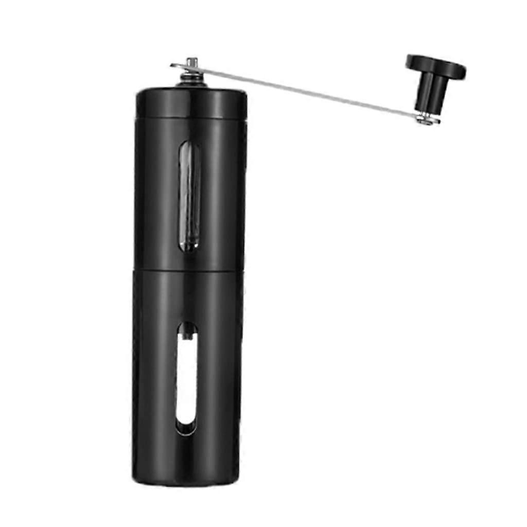 Manual Coffee Grinder with Adjustable Grind Settings, Stainless Steel Compact Design, Black