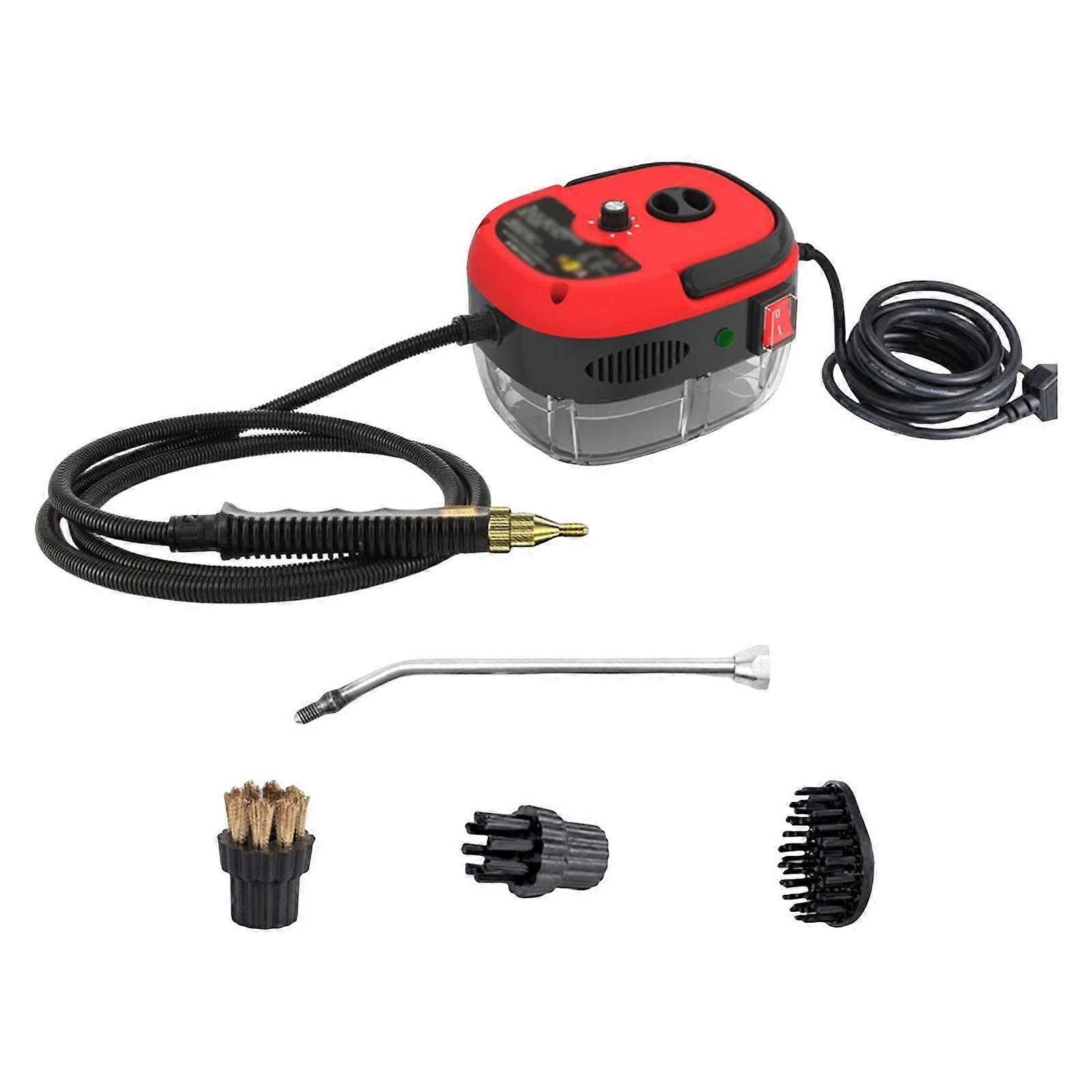 Handheld Steam Cleaner with Large Capacity Tank, 6Speed Adjustable, Multi Brush Heads, Red