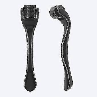 Professional 0.75mm Titanium Derma Roller - Microneedle Tool for Face Wrinkles & Hair Regrowth | Black | Anti-Ageing Skin Care Solution