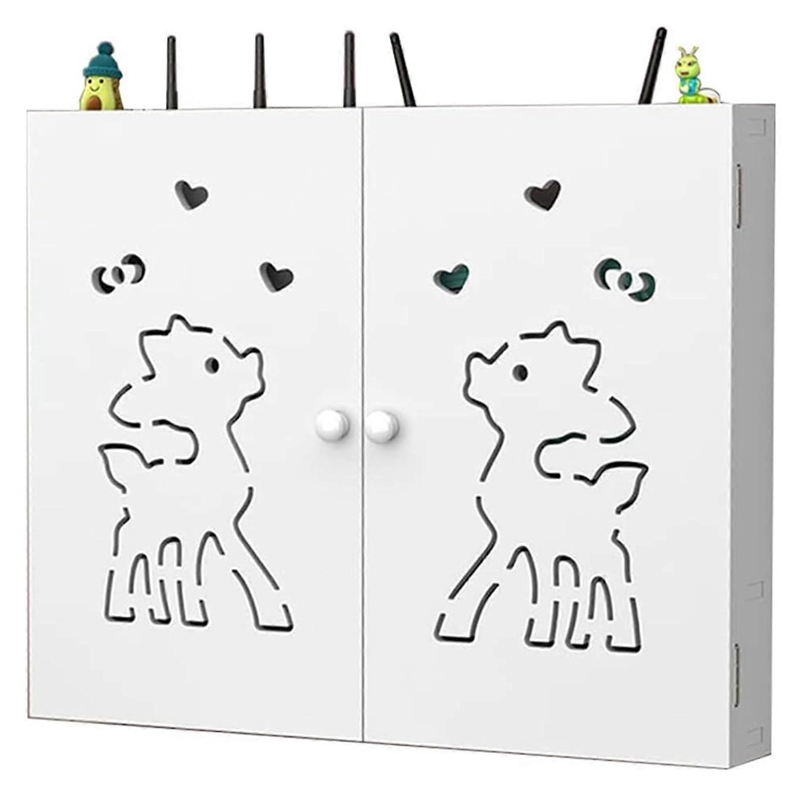 WiFi Router Wall Mount Shelf with Hidden Cable Management, Ventilated Storage Box for Modem