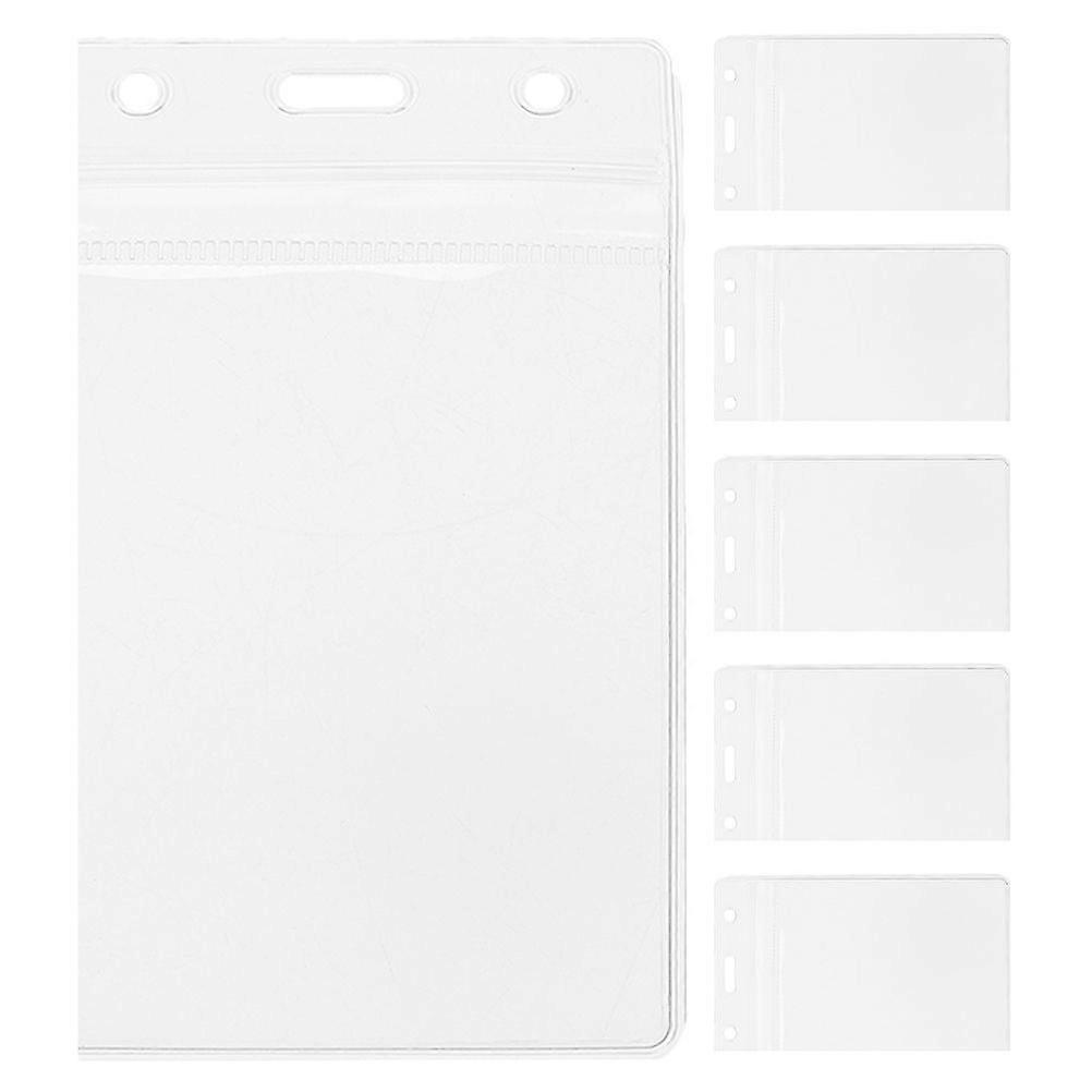 6pcs Clear Card Holder Work Cards Cover Clear Work Cards Protector ID Covers