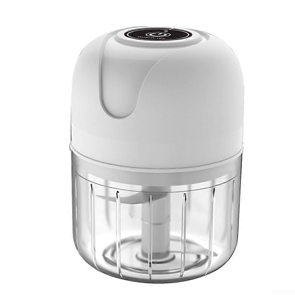 Electric Garlic Chopper 250ml USB Rechargeable Mini Food Processor with OneTouch Operation White