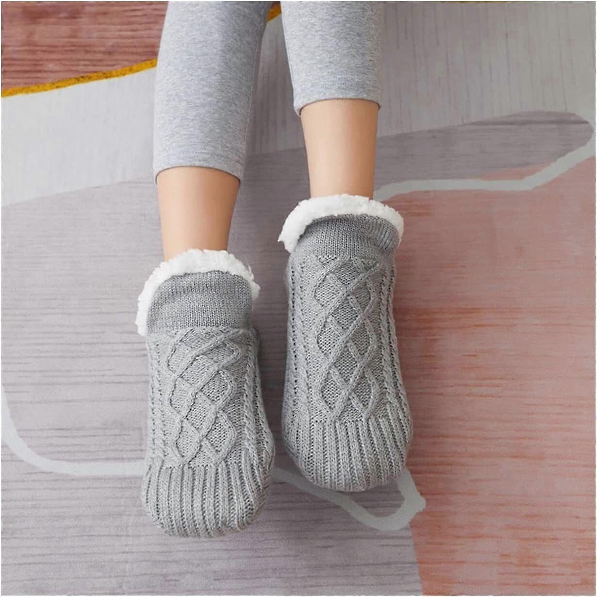 FleeceSox - Fleece-Lined Non-Slip Slippers Socks