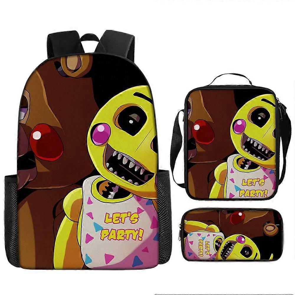 Five Nights Backpack, School Bag, Children's School Bag, Backpack, Men's Backpack, Laptop Backpack, Three-piece Backpack