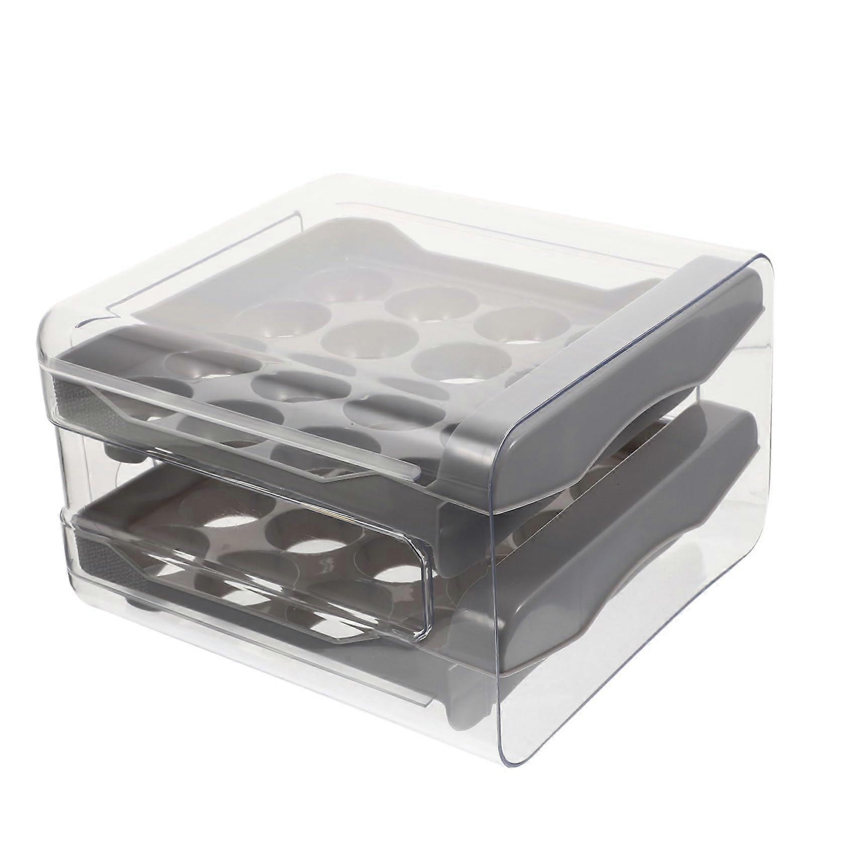 Egg Storage Tray for Refrigerator, Reusable Plastic Egg Organizer Box, Compact SpaceSaving Design