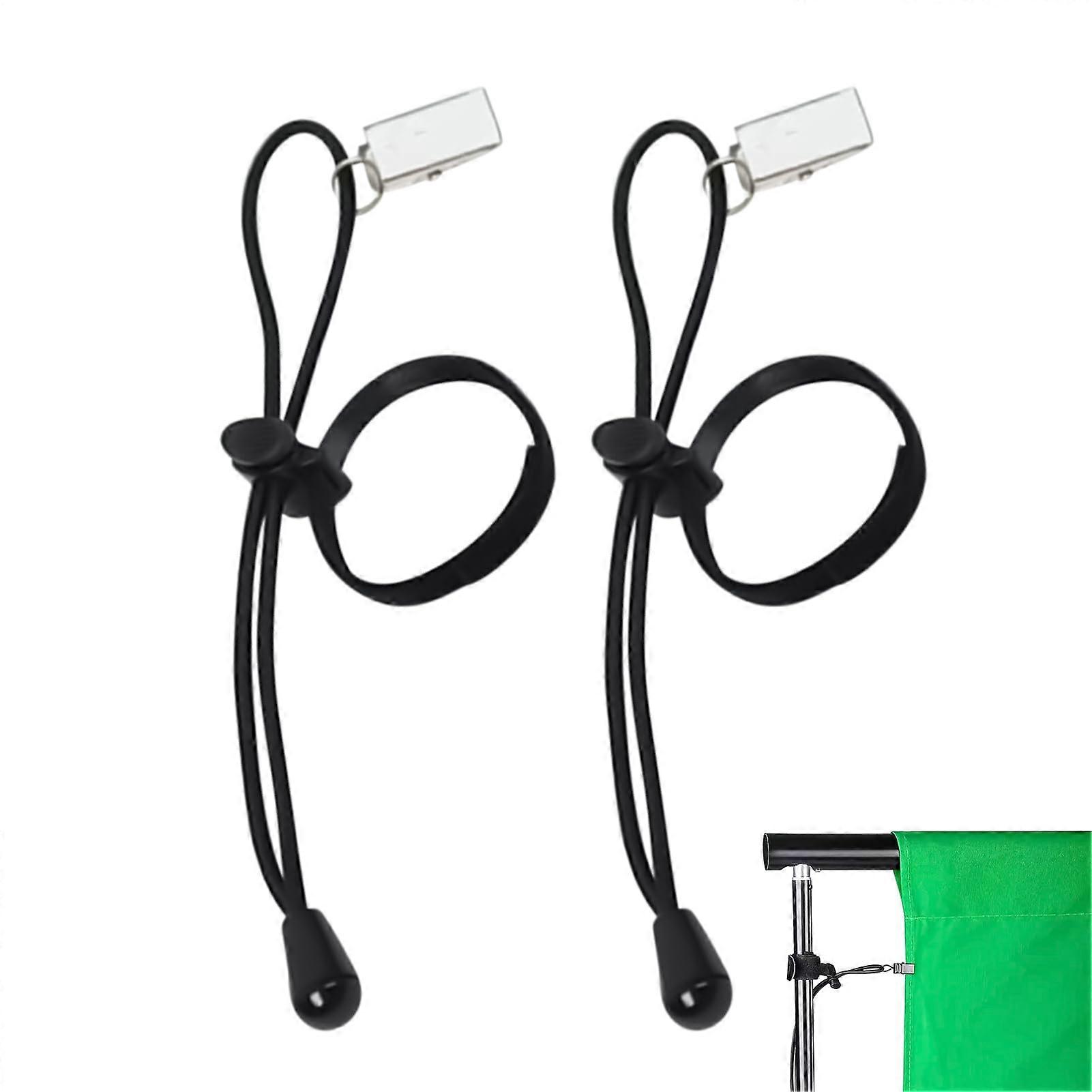Photo Background Clamps with Adjustable Elastic Cord, Silicone Grip and Quick Release for Studio