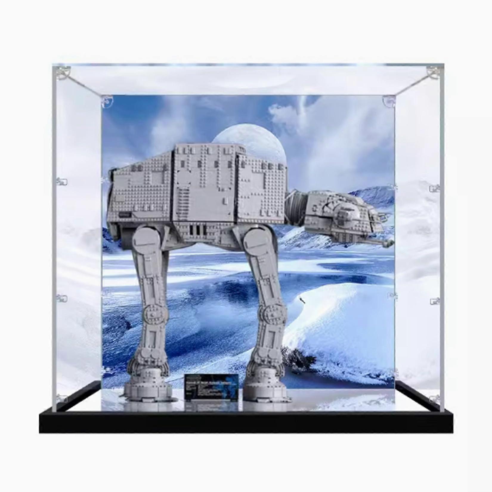 Acrylic Display Case for  75313, Clear Dustproof Box with Mirror Base and UV Protection