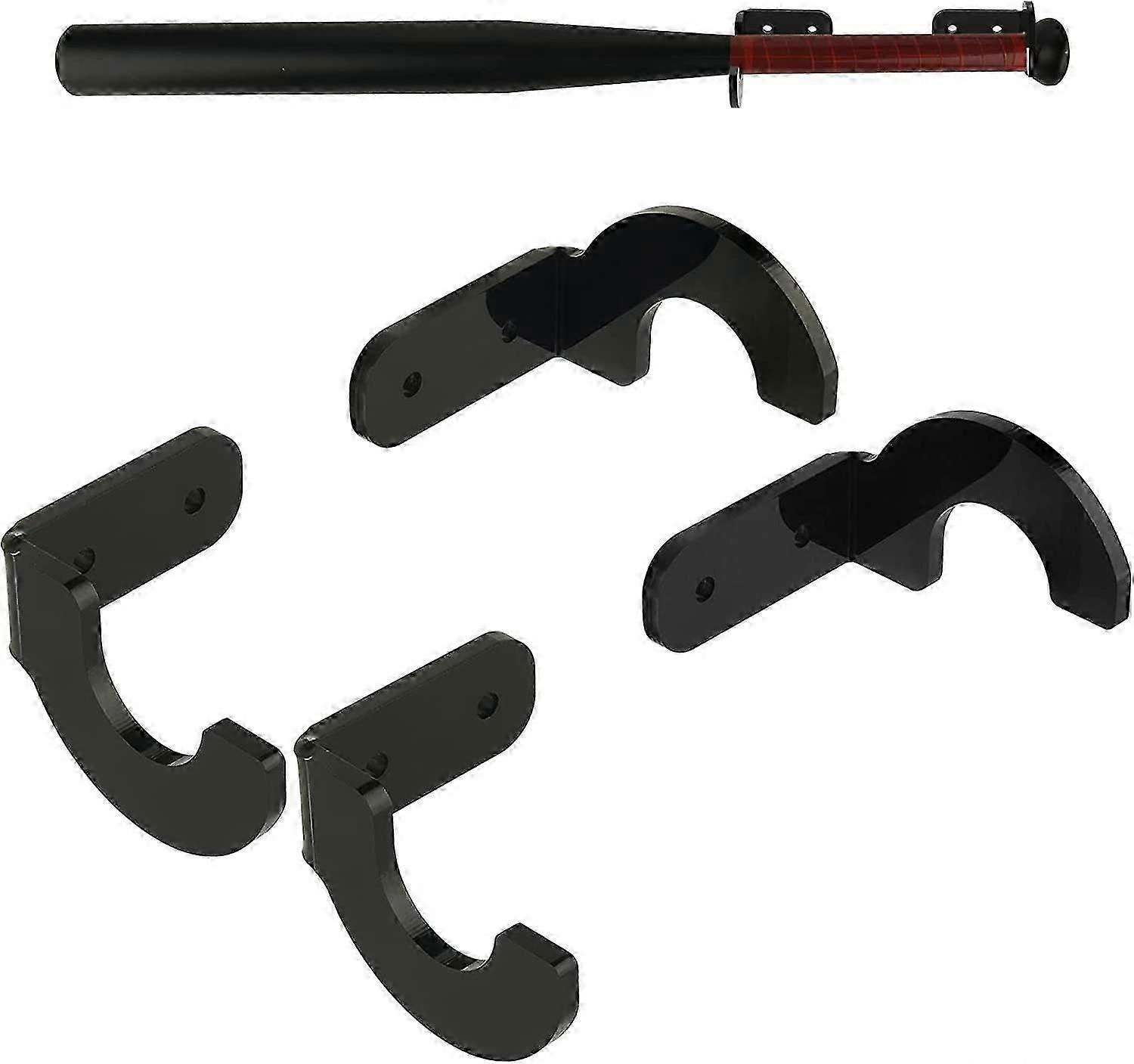 2 Sets Acrylic Baseball Bat Wall Mount Holder - Horizontal Display Hanger Rack for Softball Bats