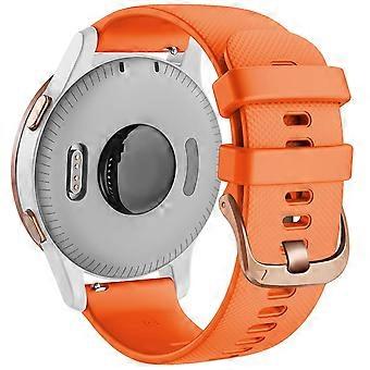 22mm Watch Band Orange Silicone Strap with Quick Release for Garmin Vivoactive 4 Forerunner 245