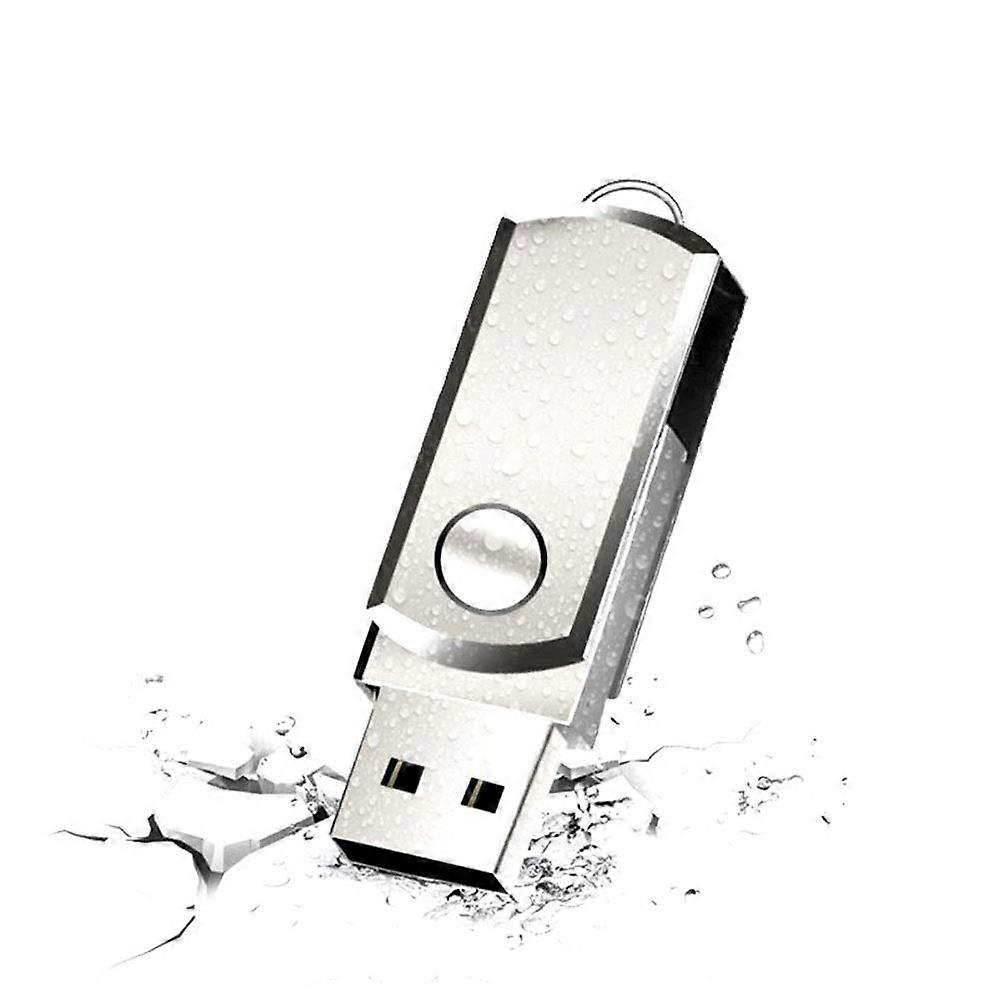 USB Flash Drive 8GB Waterproof Metal Rotating Design, Durable Plug and Play Storage