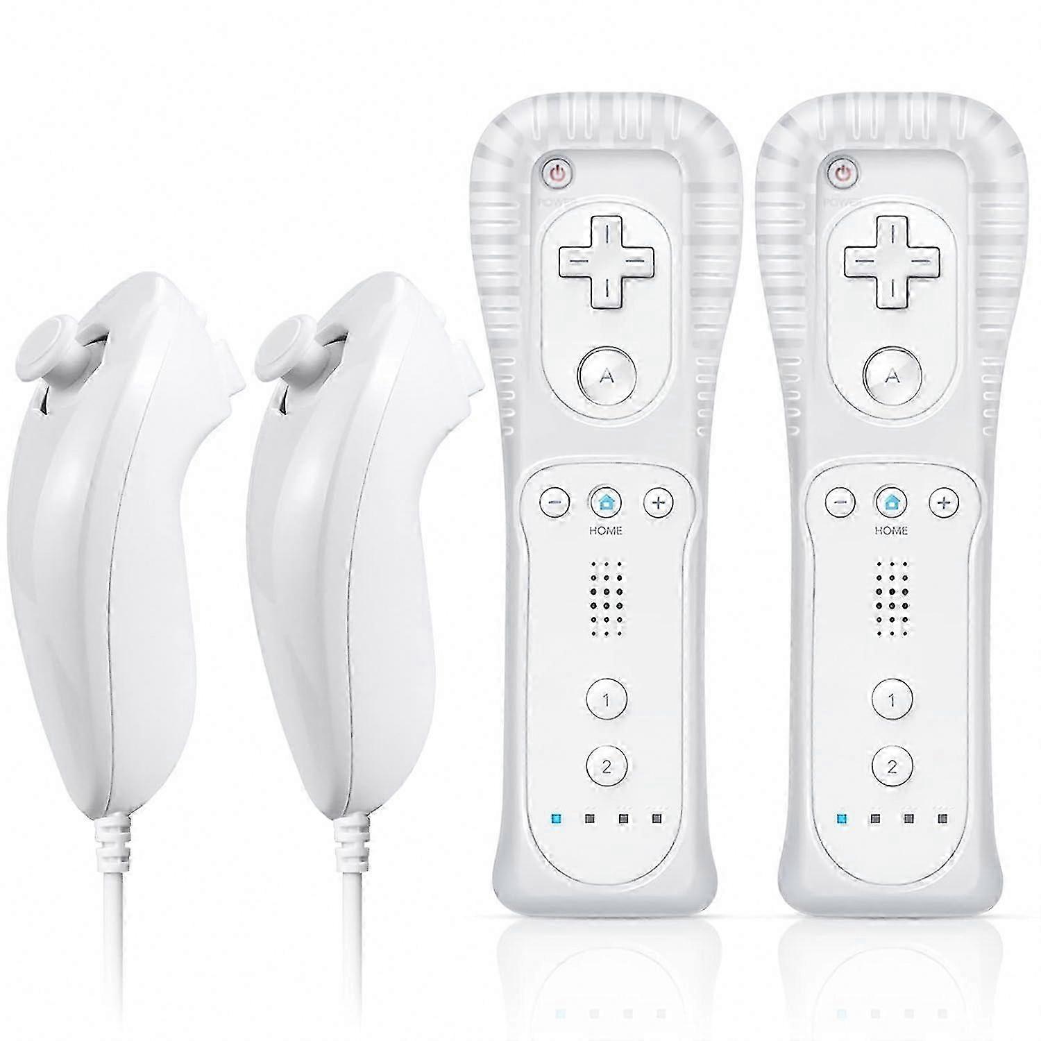Wireless Game Controller with Nunchuck, 2-Pack, Compatible with Wii and Wii U Systems