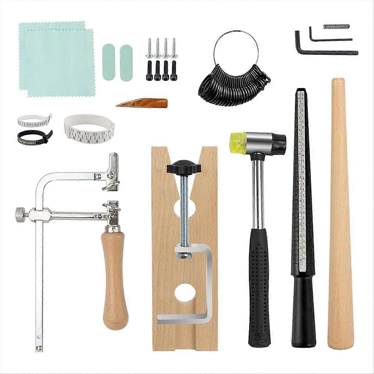 15 Piece Ring Mandrel Set Ring Size Measuring Tool Ring Making Kit