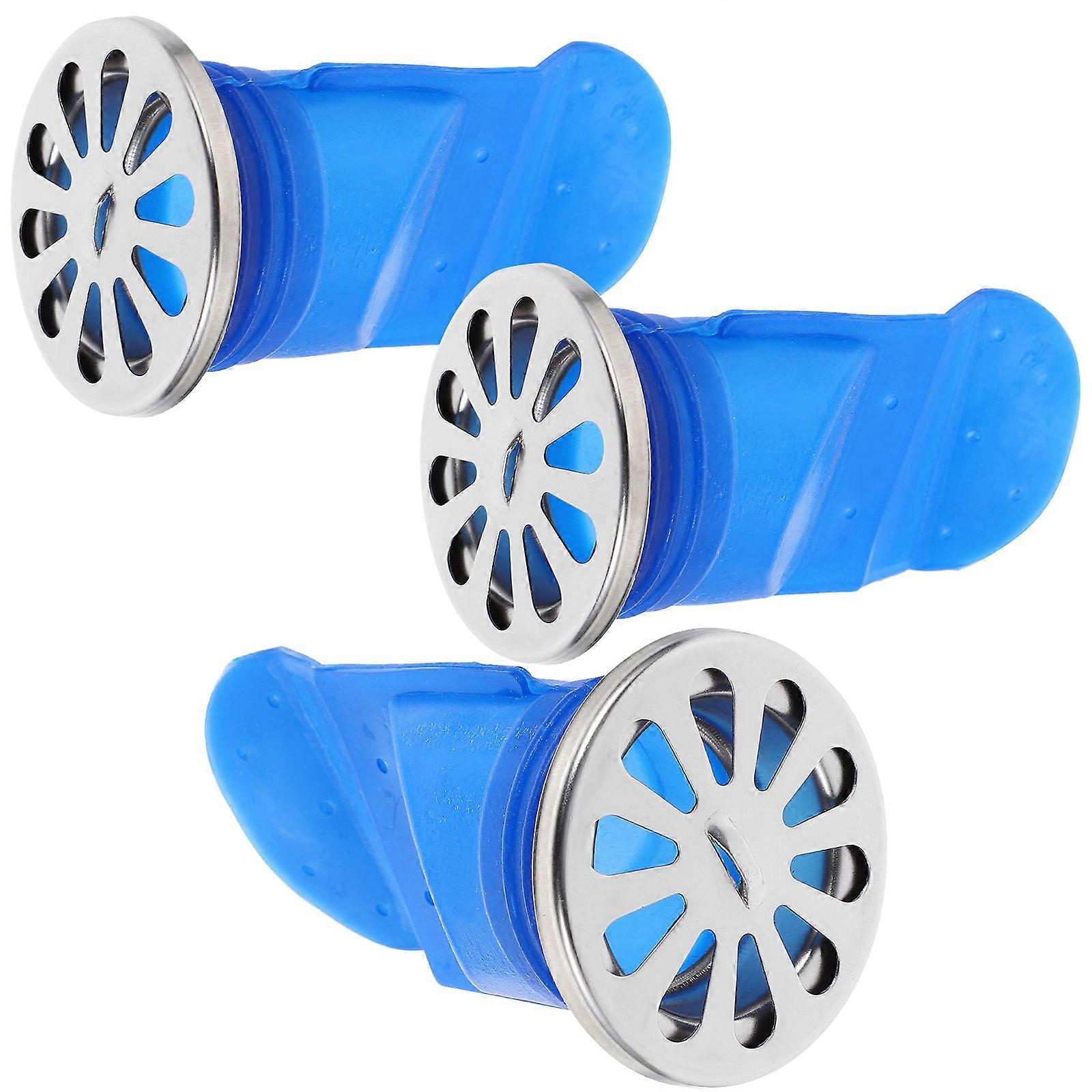 Blue Silicone Sewer Draining Core for Floor Drain Stopper 3Pcs Pack