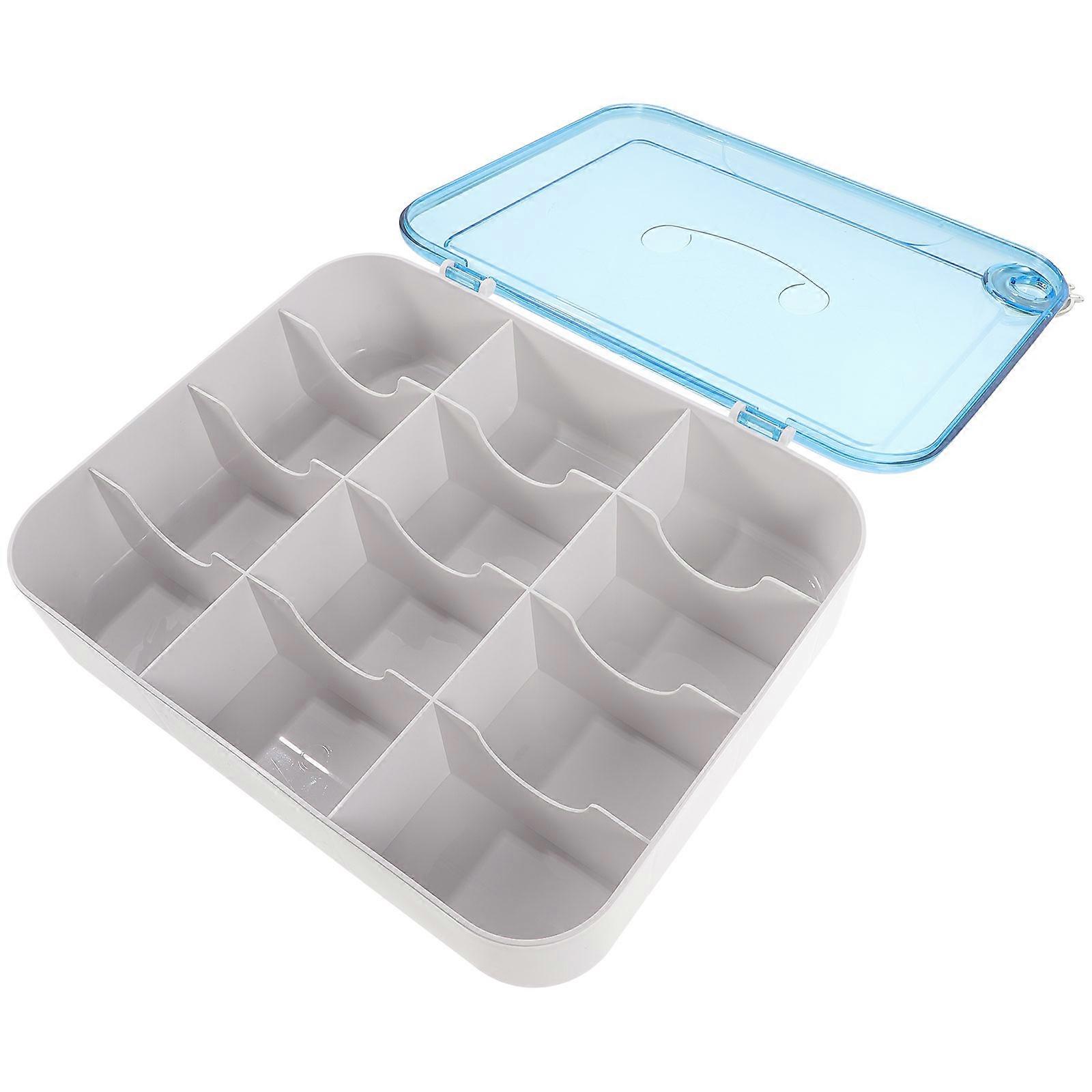 Underwear Organizer Drawer Box for Storage with Multi-Grid Design Sky-Blue