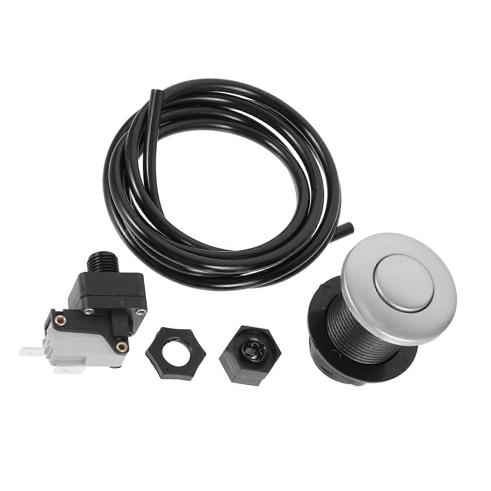 Silver Air Garbage Disposal Switch for Replacement 1Set Stainless Steel