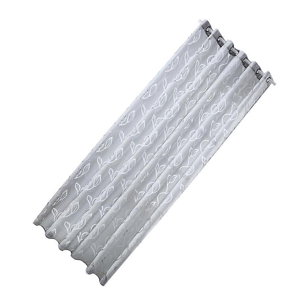 Leaf Pattern Curtains Grey Perforated Single Side Window Screening For Cafe Shop 1Set