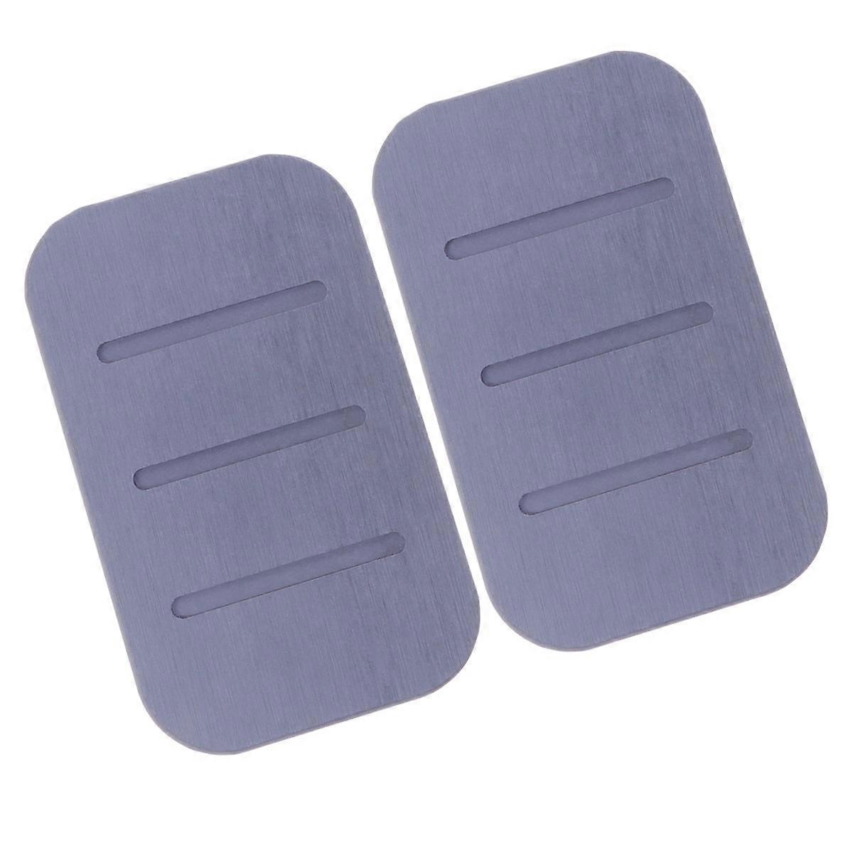 Bathroom Diatomite Mat Fast Absorption Tray Rectangular Shape 2Pcs Grey