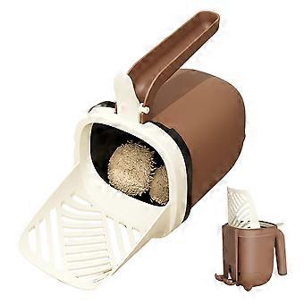 Cat Litter Scoop with Holder and Bag Dispenser, Wall Mounted Bear Design for Easy Cleaning