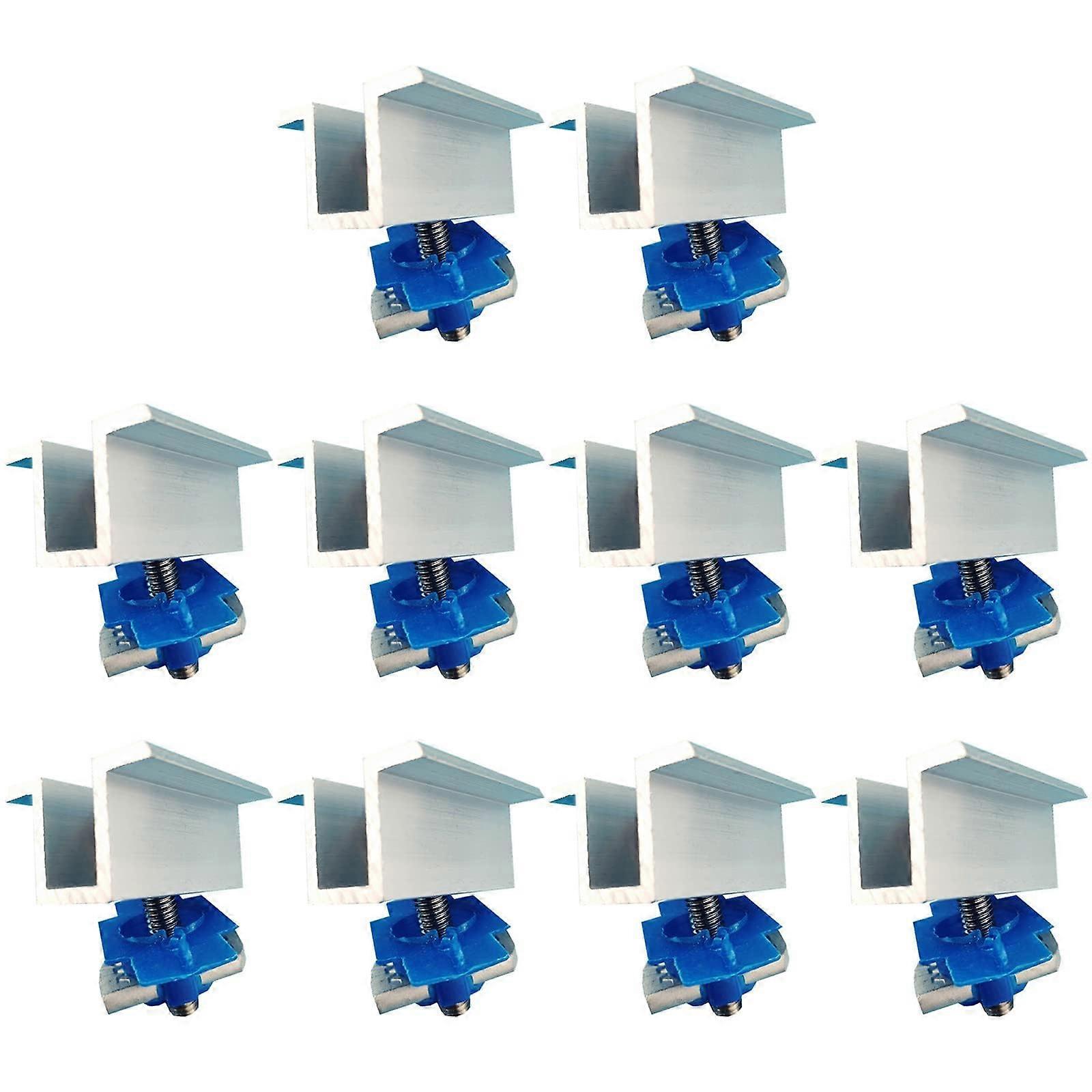 10 Pcs Adjustable Solar Panel Mid Clamp Set for Secure Alignment and Fast PV Mounting