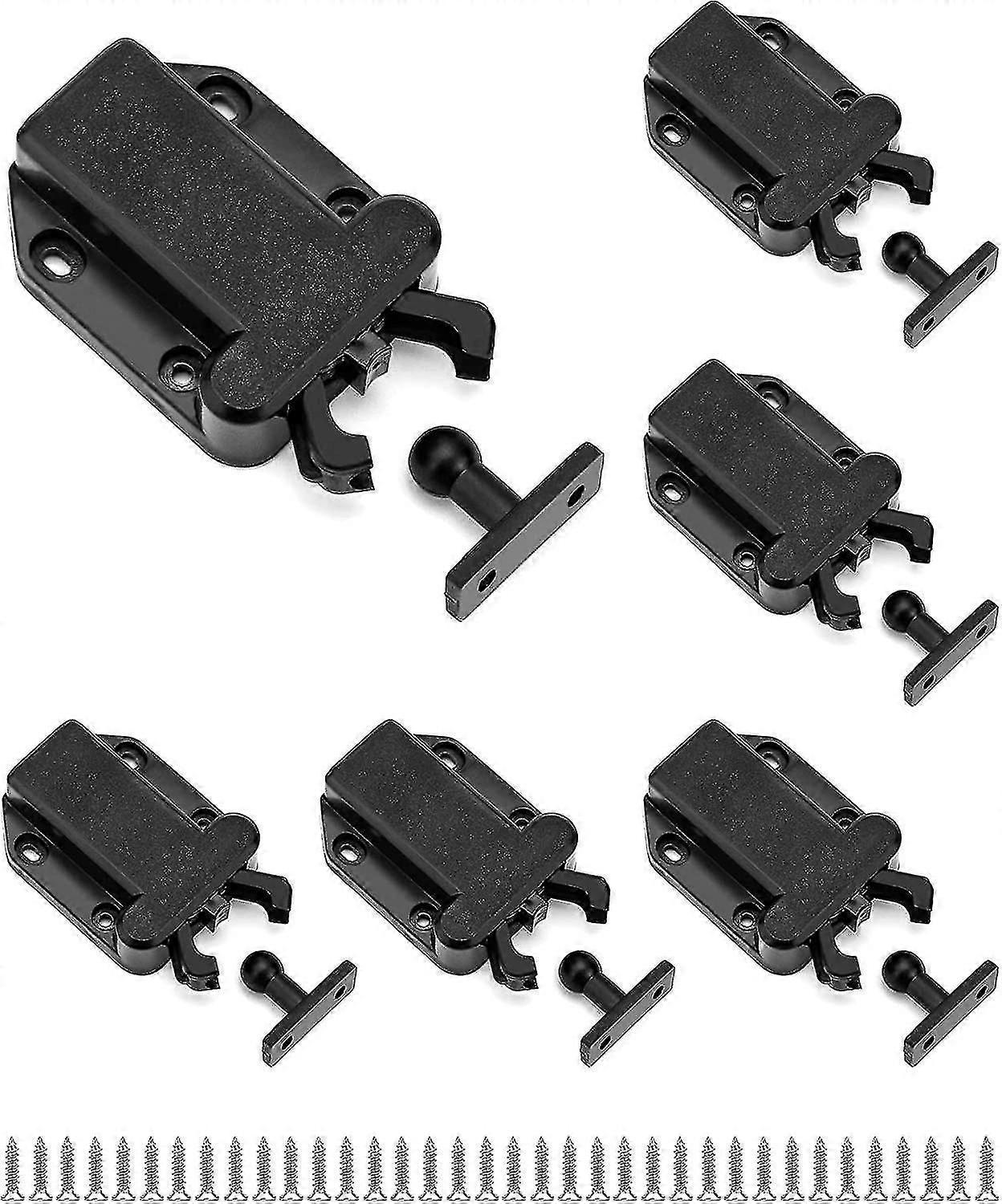 Touch Release Catch Latch with Automatic Pop-up Function, Push to Open Cabinet Lock, 6 Pack