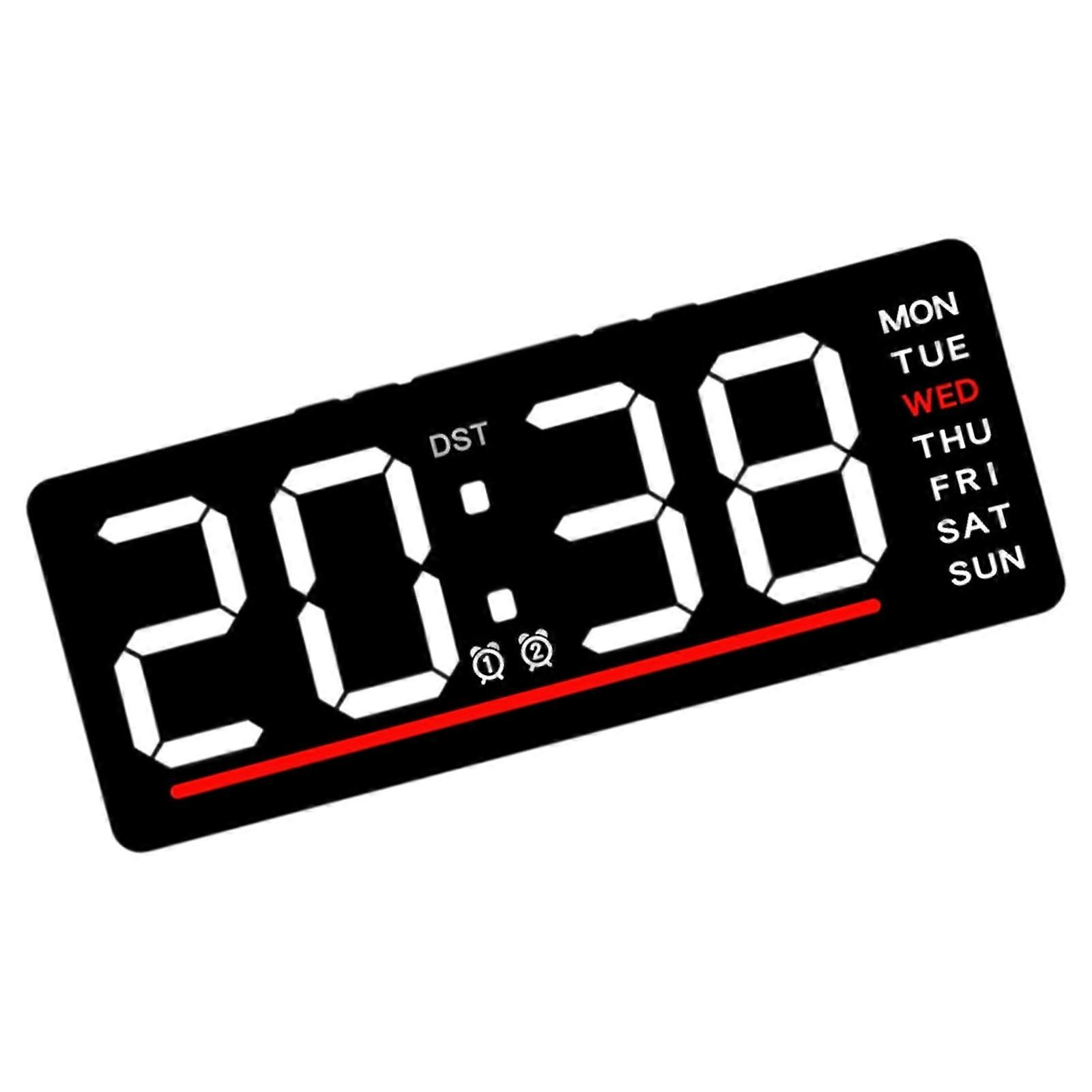LED Electronic Clock Multiple Color Light Alarm Calendar Function Ergonomic Plastic Wall Timer Multicolor