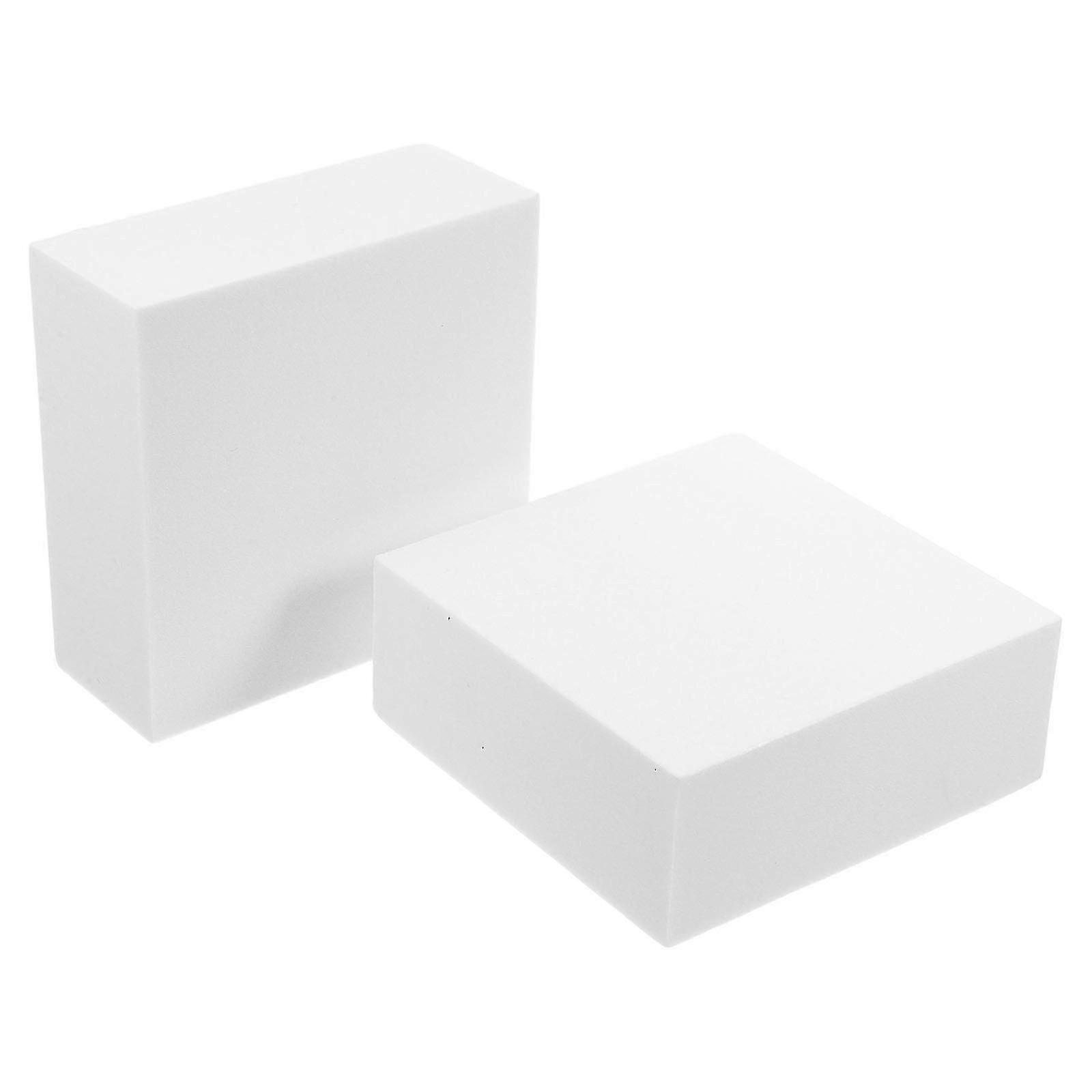 White Craft Foam Blocks, Polystyrene, 2Pcs, for Modeling
