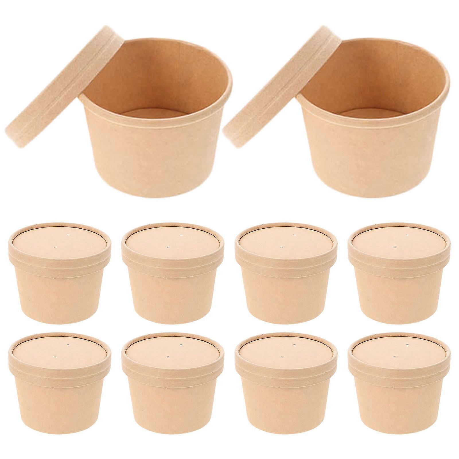 Eiscreme-Pappbecher, Einweg-Puddingbecher, 10er-Set