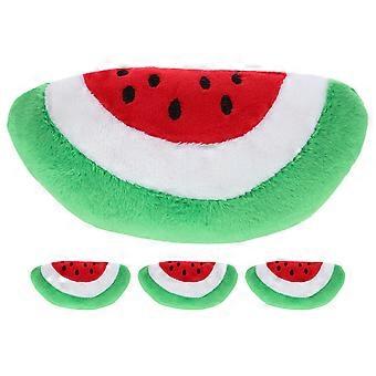 Interaktives Kauspielzeug Wassermelone Plüschhundespielzeug für Haustiere 4 Stück