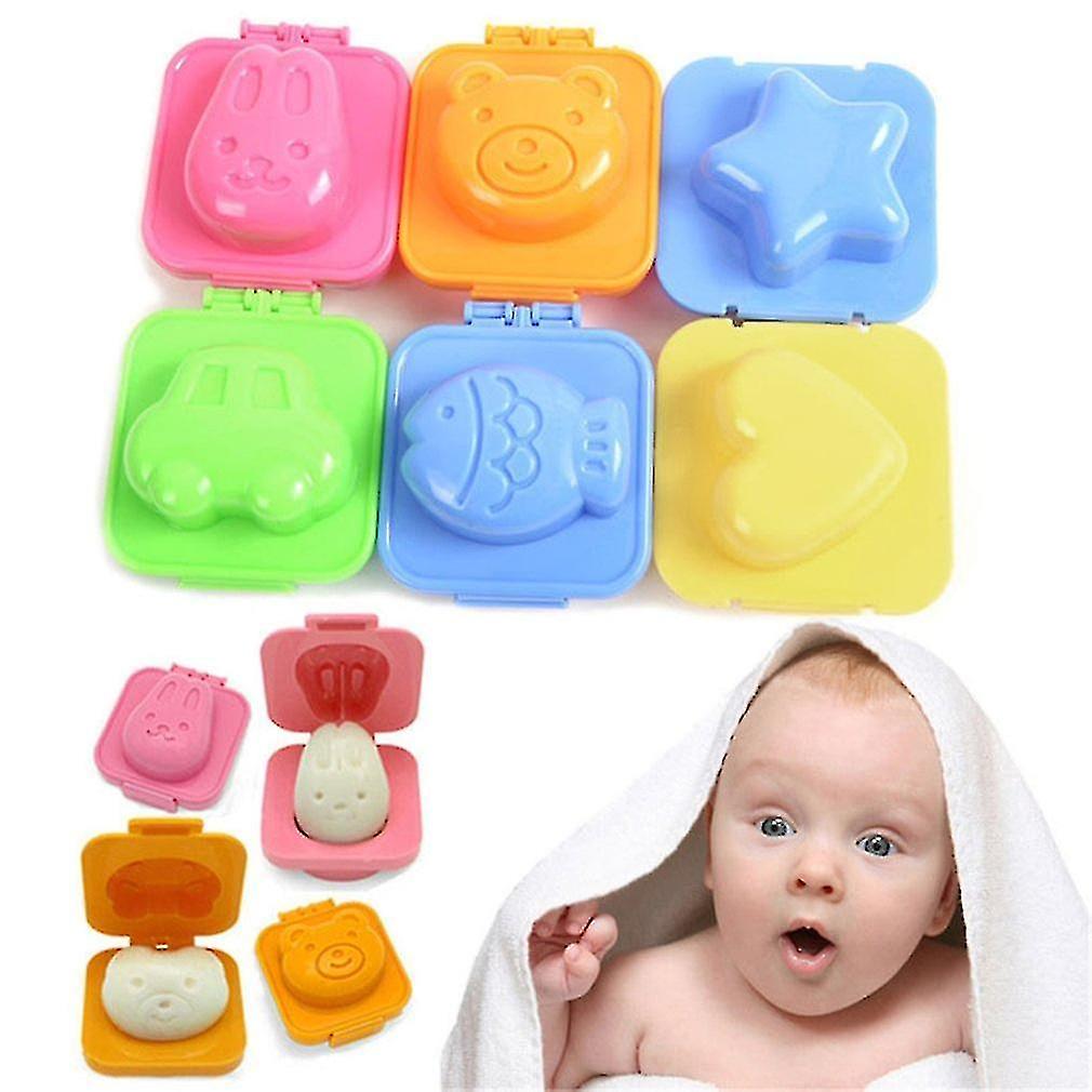 6pcs Boiled Egg Sushi Rice Mold Bento Maker Sandwich Cutter Decorating Home
