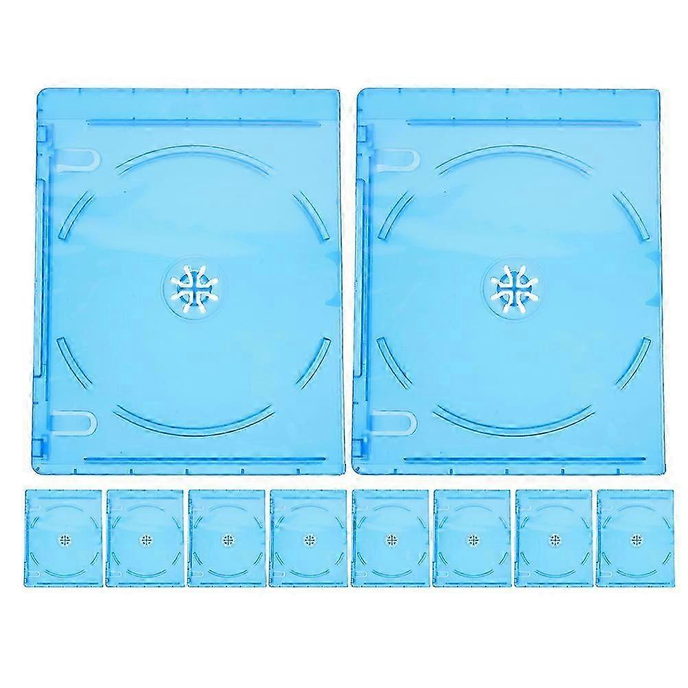 Disc Wrapping Case Durable Plastic for Storage 10Pcs Sky-Blue Translucent