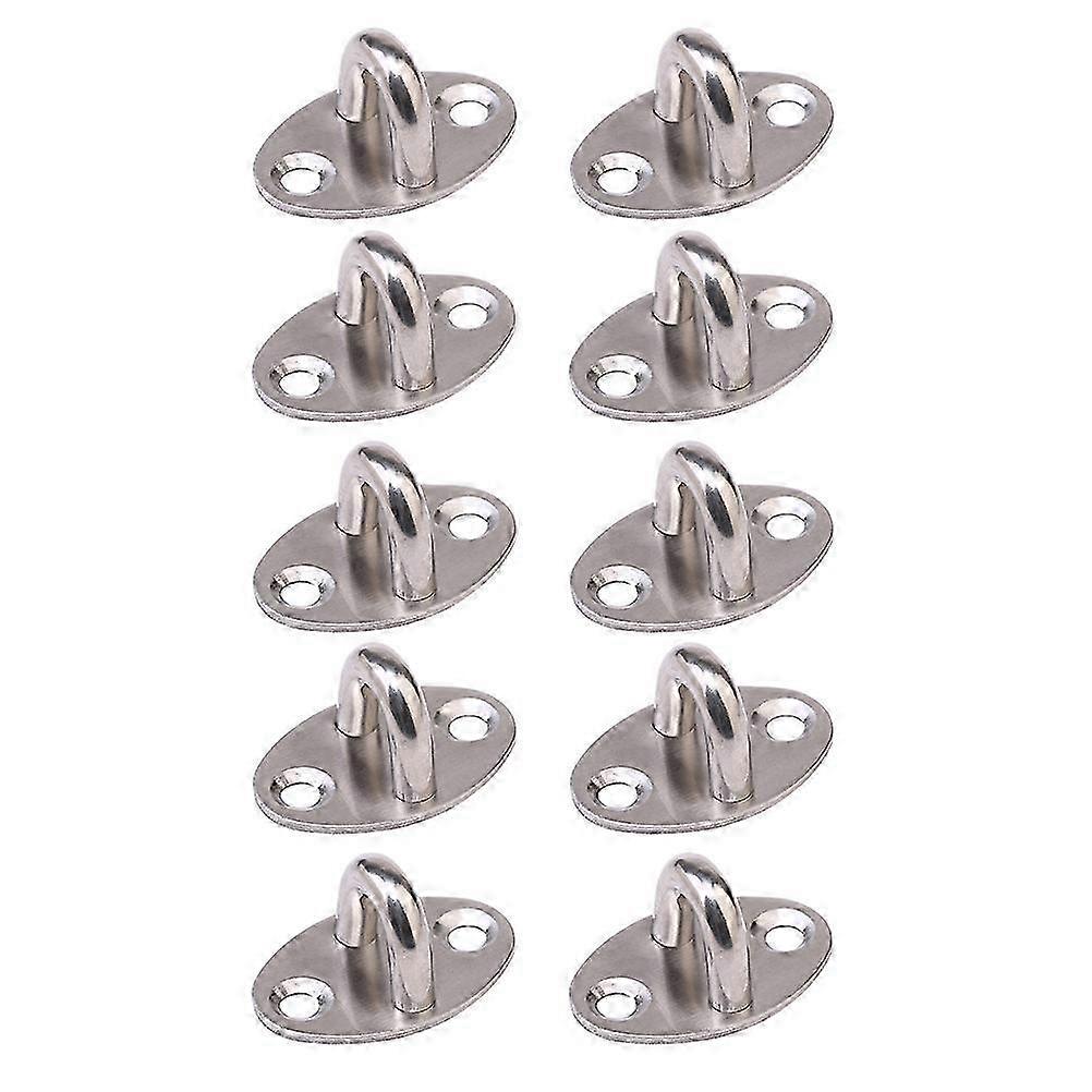10pcs Stainless Steel Hook Thickened Load-bearing Fixed Pull Ring Storage Hook