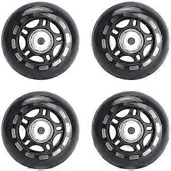 4 Pack Inline Skate Wheels Indoor/Outdoor Replacement Wheel with Bearings 70mm,Black