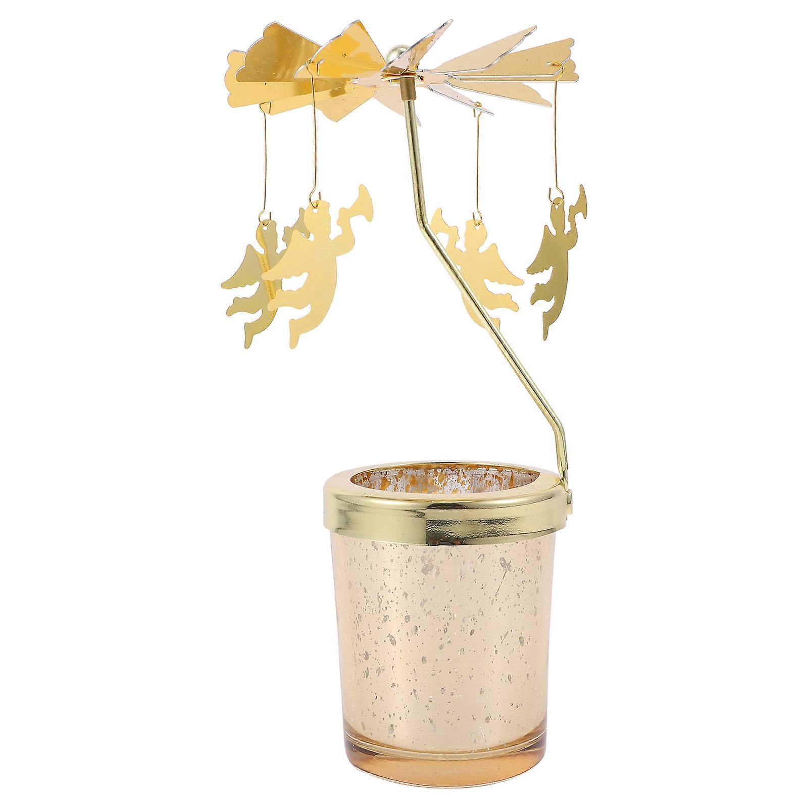 1Pc Rotating Candlestick Tabletop Candlestick Decoration Romantic Candlestick
