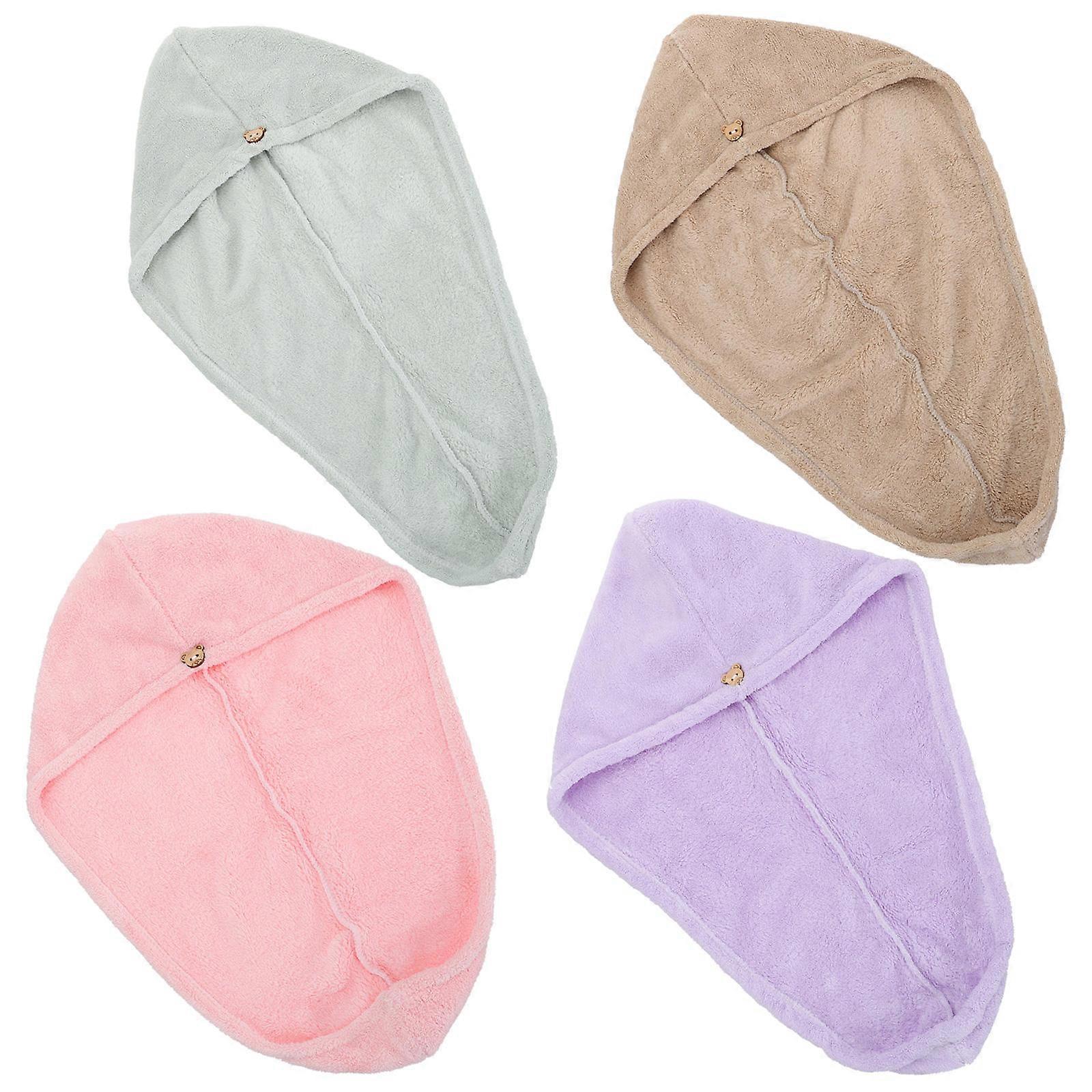 Portable Hair-Drying Cap Solid Color Bath Caps 8Pcs Fast Drying Set