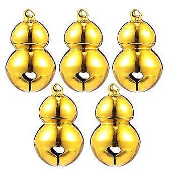Pet Collar Pendants Gourd Shape Bells for Decoration 5Pcs Brass Golden