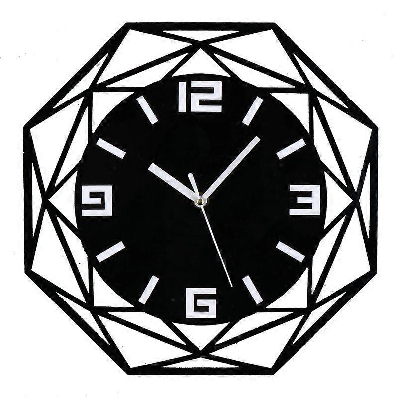 Modern Geometric Wall Clock | 12" Acrylic Clock with Unique Diamond Shape Design