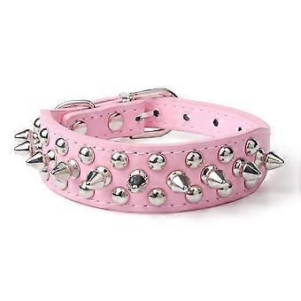 Adjustable Leather Spiked Studded Dog Collars with a Squeak Ball Gift for Small Medium Large Pets Like Cats/Pit Bull/Bulldog/Pugs/Husky