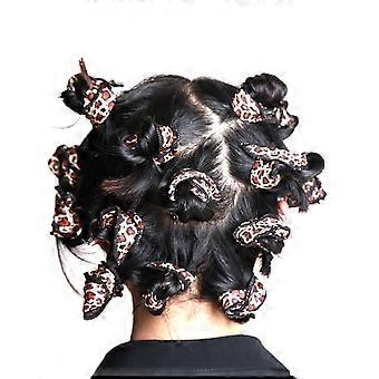 6pcs Adorable Hair Curlers Sponge Hair Rollers Hair Large Wavy Styling DIY Tools for Women Girls Ladies (Leopard Color)